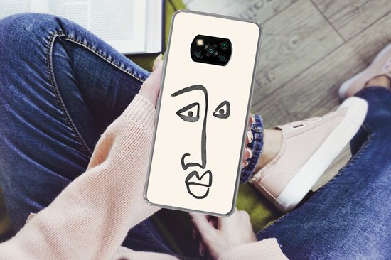 Coque Xiaomi Poco X3 NFC - Visage - Yeux - Line au Art - Siliconen