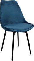 Lucy’s Living Luxe Eetkamerstoel LEAF Blauw – ø 47x52.5x87 cm – hotel chique - binnen – meubilair – meubels – stoelen – wonen – interieur