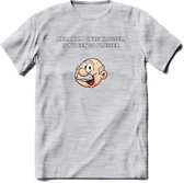 Abraham onze klusser T-Shirt | Grappig Abraham 50 Jaar Verjaardag Kleding Cadeau | Dames – Heren - Licht Grijs - Gemaleerd - XXL