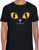 Chat / kitty face dress up t-shirt noir pour hommes - Carnival fun chemise / vêtements / costume M