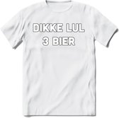 Dikke Lul 3 Bier T-Shirt | Bier Kleding | Feest | Drank | Grappig Verjaardag Cadeau | - Wit - 3XL