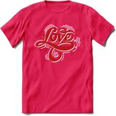 Love - Valentijn T-Shirt | Grappig Valentijnsdag Cadeautje voor Hem en Haar | Dames - Heren - Unisex | Kleding Cadeau | - Roze - M