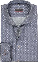 ETERNA modern fit overhemd - twill heren overhemd - blauw - beige en wit dessin - Strijkvrij - Boordmaat: 38