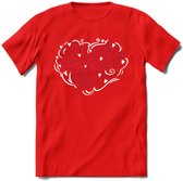 You Make My Heart Glow - Valentijn T-Shirt | Grappig Valentijnsdag Cadeautje voor Hem en Haar | Dames - Heren - Unisex | Kleding Cadeau | - Rood - S