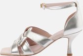 KUNOKA Claire Gold - Sandalen met hak Dames - maat 41 - Zilver
