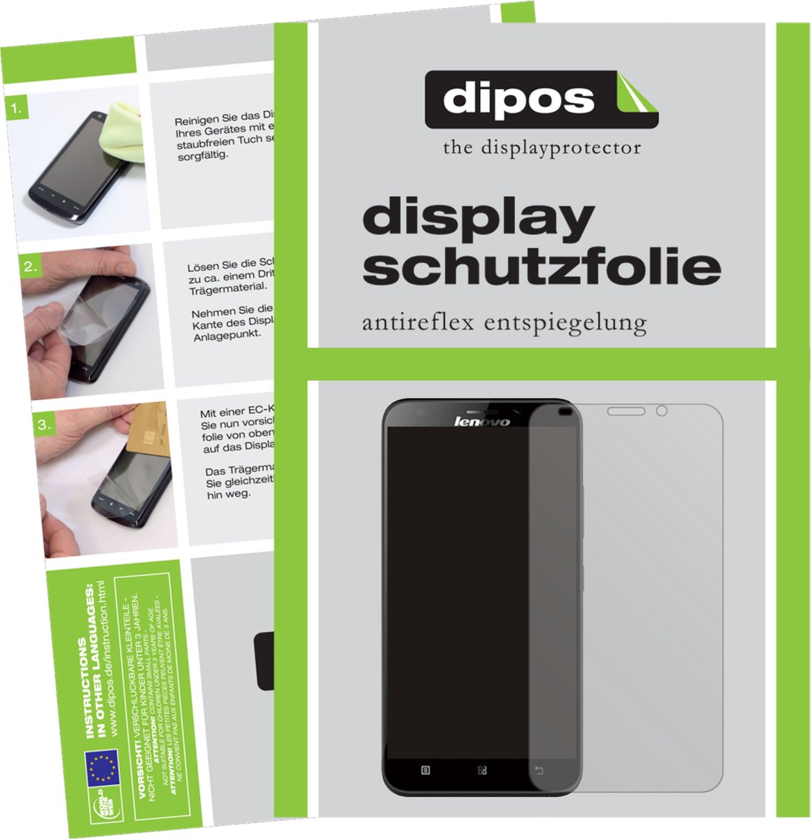 dipos I 2x Beschermfolie mat compatibel met Lenovo A916 Folie screen-protector