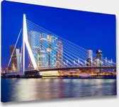 Akoestische panelen - Geluidsisolatie - Akoestische wandpanelen - Akoestisch schilderij AcousticBudget® - paneel uitzicht op de kop van zuid, Rotterdam - design 174 - 70x50 - Wandd