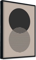 Akoestische panelen - Geluidsisolatie - Akoestische wandpanelen - Akoestisch schilderij AcousticPro® - paneel met grafisch element - Design 28 - Premium - 60x90 - Wit- Wanddecorati