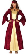 Guirca - Middeleeuwen & Renaissance Kostuum - Bekoorlijke Hofdame Slot Zuylen - Vrouw - Rood - Maat 38-40 - Carnavalskleding - Verkleedkleding