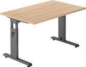 MEGA 12 G | Bureau - 120x80 Tafelhoogte I In hoogte verstelbaar Eiken/Grafiet