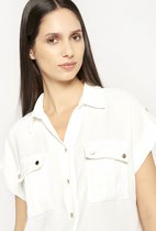 LOLALIZA Hemd met korte mouwen - Ecru - Maat 38