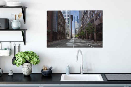 Tableau sur toile Rue vide à Francfort - 60x40 cm - Décoration murale