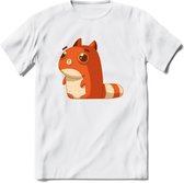 Schattige katten hypnose T-Shirt Grappig | Dieren poes Kleding Kado Heren / Dames | Animal Skateboard Cadeau shirt - Wit - L