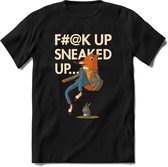 Casual vos quote T-Shirt Grappig | Dieren honden Kleding Kado Heren / Dames | Animal Skateboard Cadeau shirt - Zwart - M