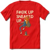 Casual vos quote T-Shirt Grappig | Dieren honden Kleding Kado Heren / Dames | Animal Skateboard Cadeau shirt - Rood - S