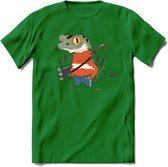 Casual kikker T-Shirt Grappig | Dieren reptiel Kleding Kado Heren / Dames | Animal Skateboard Cadeau shirt - Donker Groen - XL