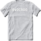 Avocado - Snack T-Shirt | Grappig Verjaardag Kleding Cadeau | Eten En Snoep Shirt | Dames - Heren - Unisex Tshirt | - Licht Grijs - Gemaleerd - 3XL