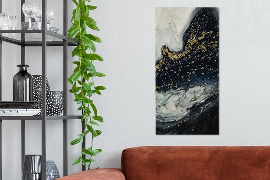 Toile Peinture Marbre - Natuursteen - Or - 40x80 cm - Décoration murale
