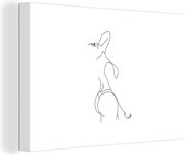 Toile Peinture Dessin au trait - Femme - Corps - Line cm - Décoration murale