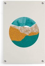 Walljar - Yellow Mountain - Muurdecoratie - Plexiglas schilderij