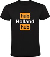 Hub Holland Hub Heren T-shirt | Nederland | koningsdag | Oranje | Nederlands Elftal | EK | WK | Zwart