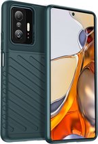 Xiaomi 11T Pro Hoesje - Mobigear - Groove Serie - TPU Backcover - Groen - Hoesje Geschikt Voor Xiaomi 11T Pro