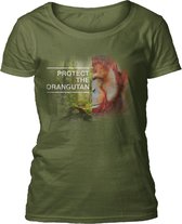 Ladies T-shirt Protect Orangutan Green XXL