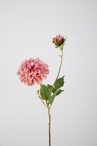 Kunstbloem - Dahlia hillcrest - topkwaliteit decoratie - 2 stuks - zijden bloem - lichtroze - 10 cm hoog