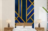 Behang - Fotobehang Goud - Blauw - Luxe - Breedte 120 cm x hoogte 240 cm