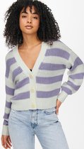 Jacqueline de Yong Vest Jdynola Justy L/s Cardigan Knt 15221601 Cloud Dancer/w Lavender Dames Maat - M