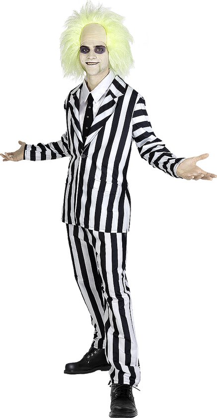 FUNIDELIA Beetlejuice kostuum voor mannen - Tim Burton - Maat: XXL - Wit