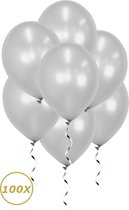 Zilveren Helium Ballonnen 2024 Verjaardag Versiering Feest Versiering Ballon Metallic Zilver Luxe Decoratie - 100 Stuks