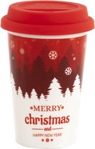 Mok DKD Home Decor Rood Siliconen Porselein (400 ml)