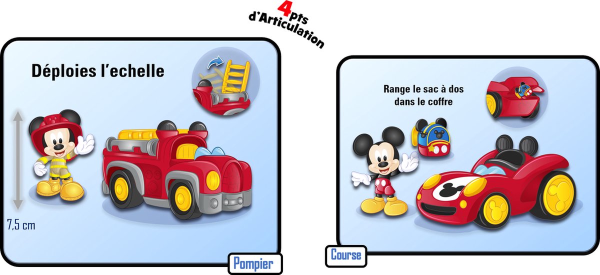 Mickey camion de pompier avec fonctions sonores et lumineuses 2