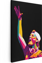Artaza Canvas Schilderij DJ Avicii in Abstracte Kleuren - 40x60 - Poster Foto op Canvas - Canvas Print