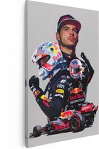 Artaza Canvas Schilderij Max Verstappen bij Red Bull Racing F1 - Formule 1 - 60x90 - Foto Op Canvas - Wanddecoratie