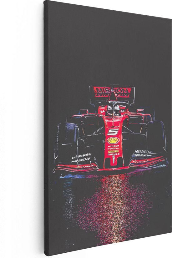 Artaza - Canvas Schilderij - Ferrari F1 Auto - Foto Op Canvas - Canvas Print