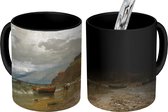 Magische Mok - Foto op Warmte Mok - Kustlandschap in Italië bij Genova - schilderij van Anders Andersen-Lundby - 350 ML - Uitdeelcadeautjes