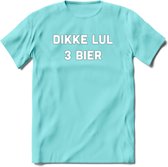 Dikke lul 3 Bier T-Shirt | Unisex Kleding | Dames - Heren Feest shirt | Drank | Grappig Verjaardag Cadeau tekst | - Licht Blauw - XL