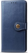 Samsung Galaxy A51 Hoesje - Mobigear - Snap Button Serie - Kunstlederen Bookcase - Blauw - Hoesje Geschikt Voor Samsung Galaxy A51