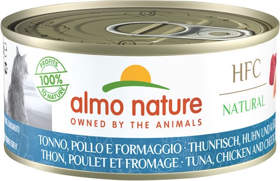 Almo Nature HFC Natural Kattenvoer Tonijn - Kip - Kaas 150 gr