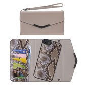 Apple iPhone 6/6s Hoesje - Mobilize - Elegant Magnet Serie - Kunstlederen 2in1 Case / Clutch - Beige Snake - Hoesje Geschikt Voor Apple iPhone 6/6s