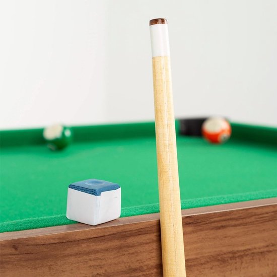 Biljarttafel voor kinderen - Mini pooltafel - Spelplezier thuis - Compleet met accessoires - 121x61x70 cm - Houtkleur — afbeelding 3