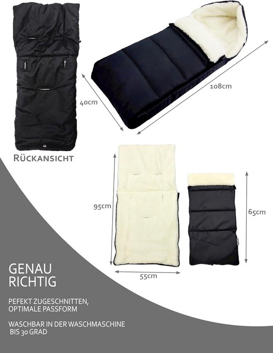 Winter Voetenzak - Baby Seat Muf - Warm Blijven - Universele Pasvorm - 108 cm - Bruin — afbeelding 5