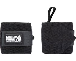Gorilla Wear Essential Wrist Wraps - Professionele Polswraps - Fitness & Krachttraining - Unisex - One Size - Zwart/Wit