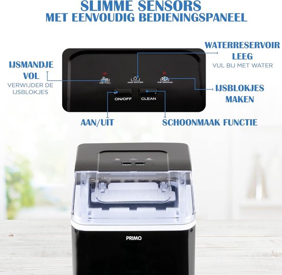 IJsmachine - Ijsblokjes maker - Snelle ijsbereiding - 9 ijsblokjes per cyclus - 12kg per dag - Zwart — afbeelding 3