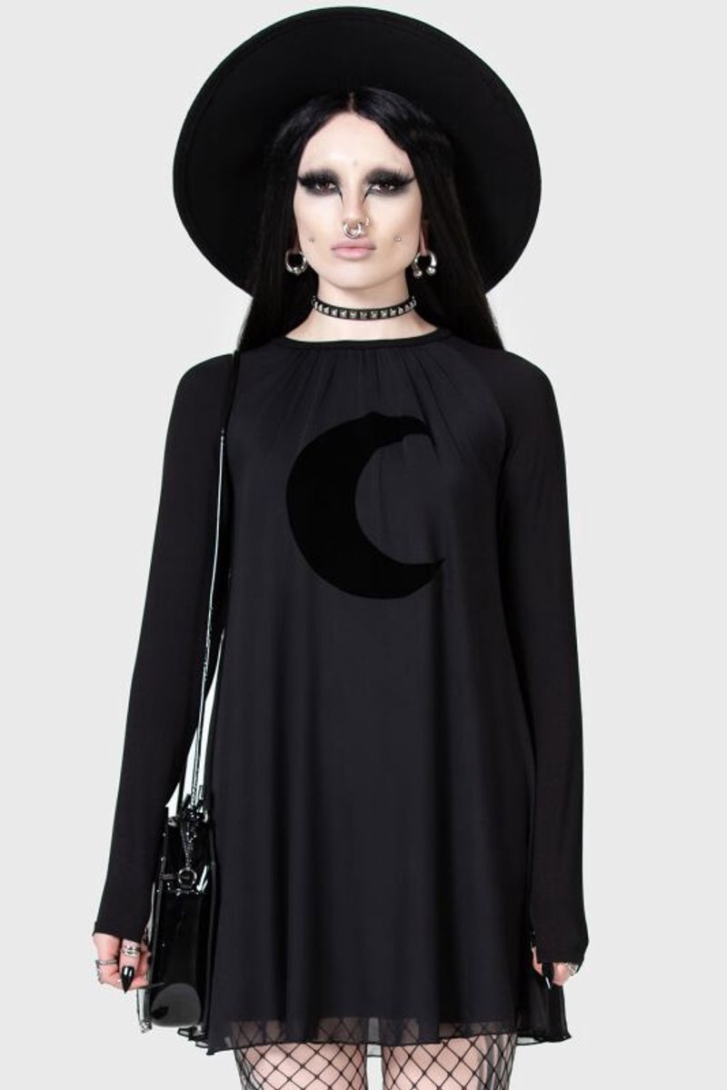 KILLSTAR Lunar Apex Raglan Dames Mini-jurk - zwart - M