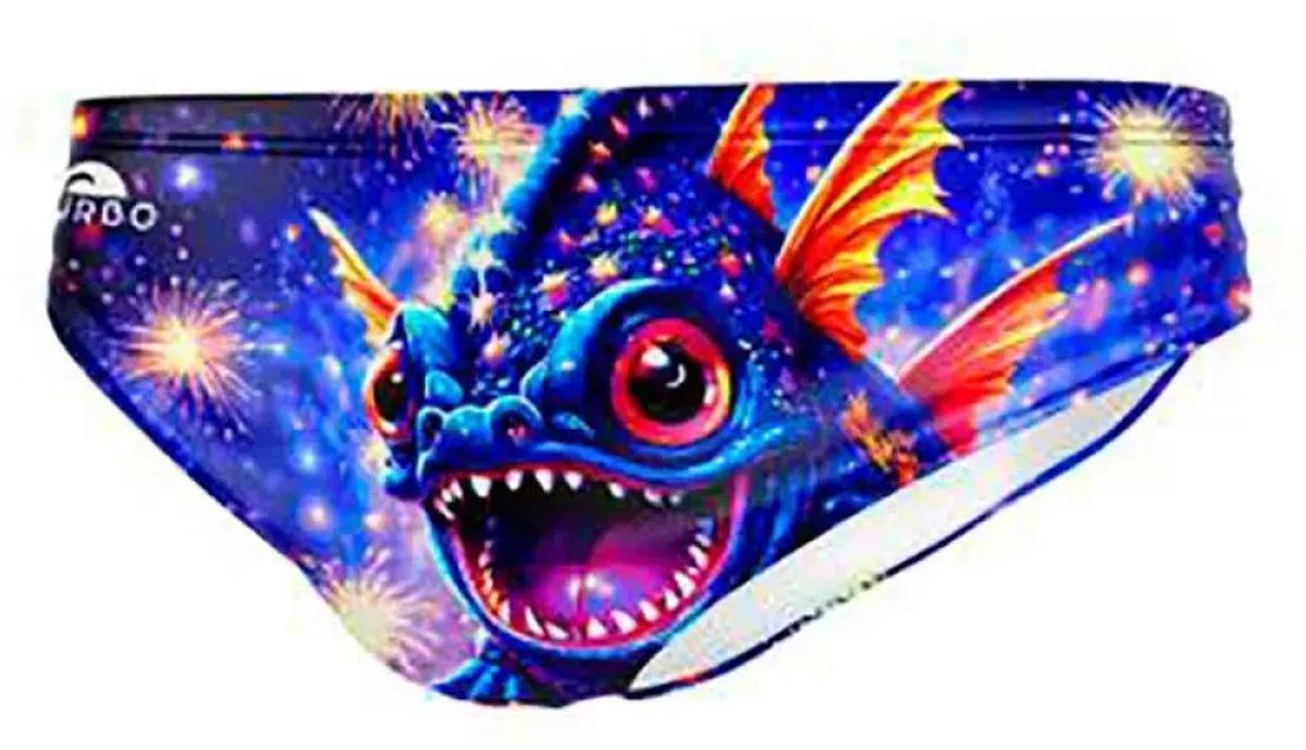 Turbo Little Dragon Fireworks Zwemslip Veelkleurig 7-8 Years Jongen