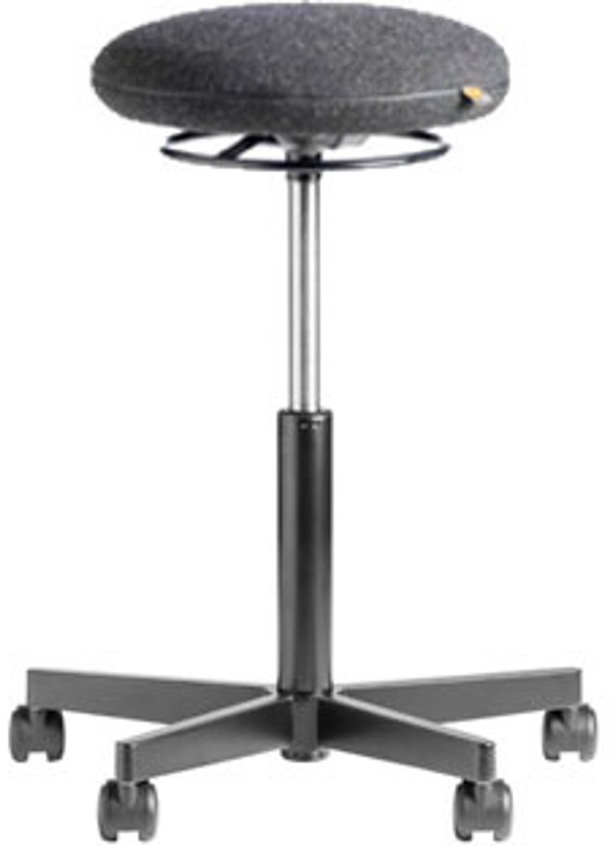 Circle - Ergonomische werkkruk - Zit sta kruk - Blazer Licht Grijs - Wielen