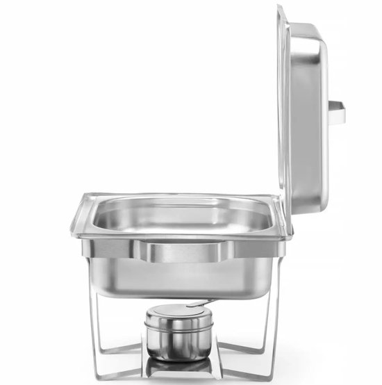 HENDI Chafing dish - Gastronorm 1/2 - Hoogglans - 4,5L - Inclusief brandpastahouder — afbeelding 4